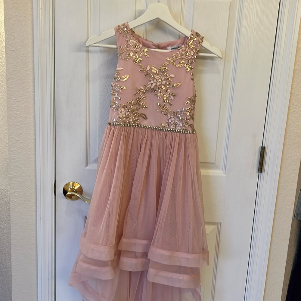 Speechless Girls Pink Dress with Gold Sequin Accents